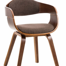 Jídelní židle Kingston, textil, ořech / hnědá - 1