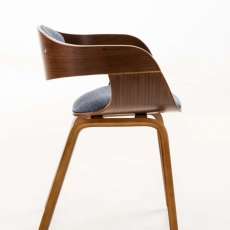Jídelní židle Kingston, textil, ořech / modrá - 3