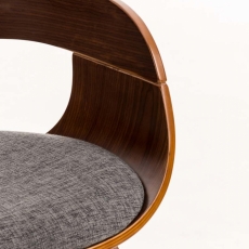 Jídelní židle Kingston, textil, ořech / světle šedá - 5