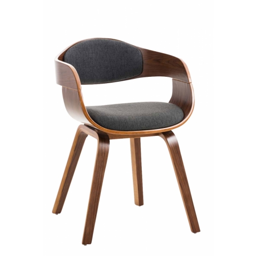 Jídelní židle Kingston, textil, ořech / tmavě šedá - 1