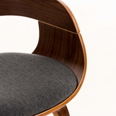 Jídelní židle Kingston, textil, ořech / tmavě šedá - 5