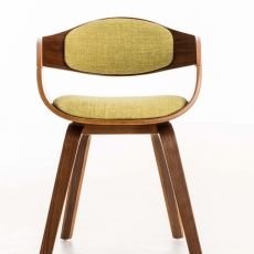 Jídelní židle Kingston, textil, ořech / zelená - 2