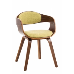 Jídelní židle Kingston, textil, ořech / zelená