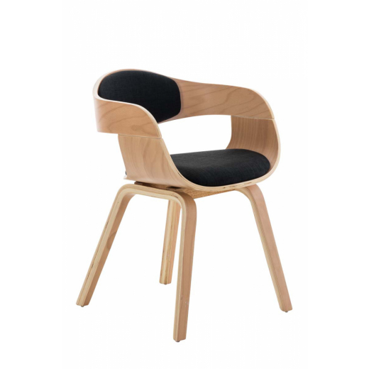 Jídelní židle Kingston, textil, přírodní / černá - 1