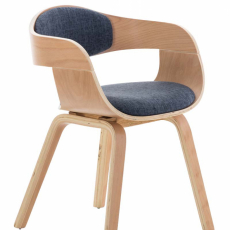 Jídelní židle Kingston, textil, přírodní / modrá - 1