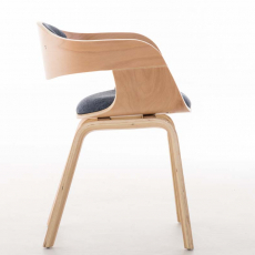 Jídelní židle Kingston, textil, přírodní / modrá - 3