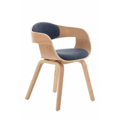 Jídelní židle Kingston, textil, přírodní / modrá