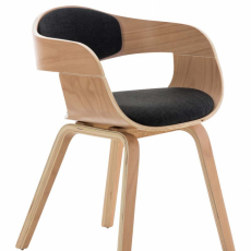 Jídelní židle Kingston, textil, přírodní / tmavě šedá - 1