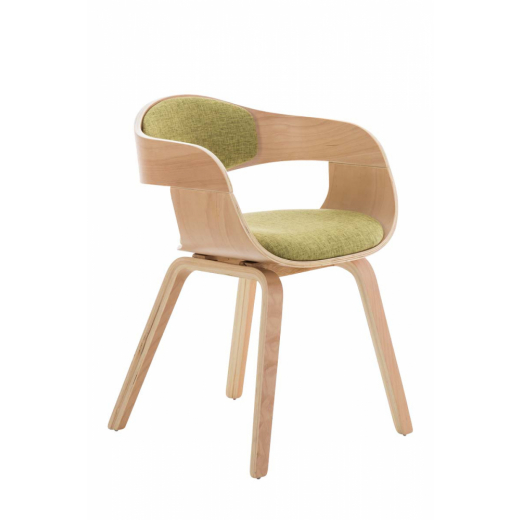 Jídelní židle Kingston, textil, přírodní / zelená - 1