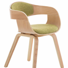 Jídelní židle Kingston, textil, přírodní / zelená - 1
