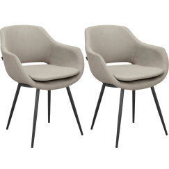 Jídelní židle Kobe (SET 2 ks), textil, béžová