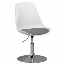Jídelní židle Korsika, syntetická kůže, bílá / šedá - 1