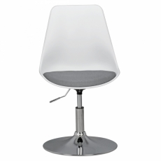 Jídelní židle Korsika, syntetická kůže, bílá / šedá - 2