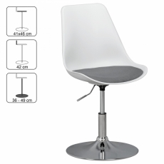 Jídelní židle Korsika, syntetická kůže, bílá / šedá - 3