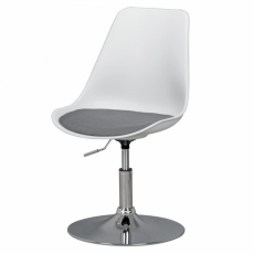 Jídelní židle Korsika, syntetická kůže, bílá / šedá - 4