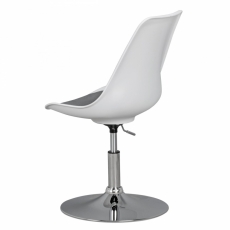Jídelní židle Korsika, syntetická kůže, bílá / šedá - 6