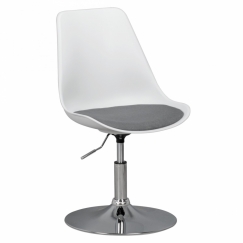 Jídelní židle Korsika, syntetická kůže, bílá / šedá