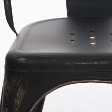 Jídelní židle kovová Direct, antik černá - 4