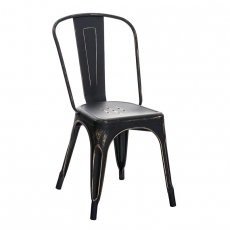 Jídelní židle kovová Direct, antik černá - 1