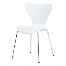 Jídelní židle Kvido, bílá imitace dřeva - 1