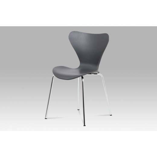 Jídelní židle Kvido, šedá imitace dřeva - 1