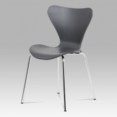 Jídelní židle Kvido, šedá imitace dřeva - 1