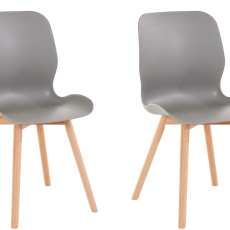 Jídelní židle Lance (SET 2 ks), plast, šedá - 1