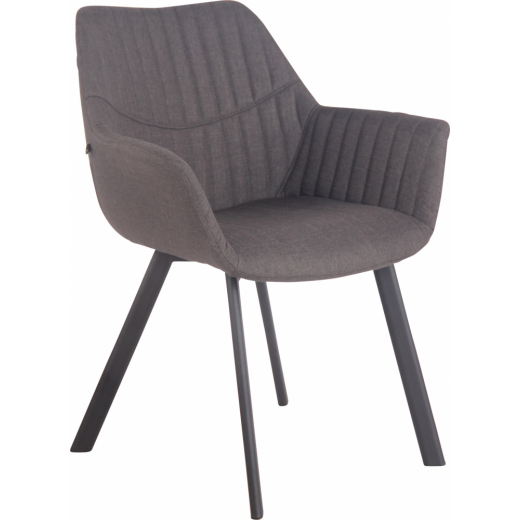 Jídelní židle Lancy, textil, tmavě šedá - 1