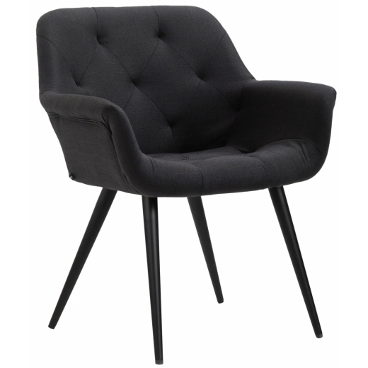 Jídelní židle Langford, textil, černá - 1