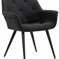 Jídelní židle Langford, textil, černá - 1