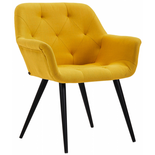 Jídelní židle Langford, textil, žlutá - 1
