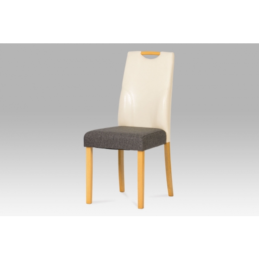 Jídelní židle Large, šedá/krémová - 1