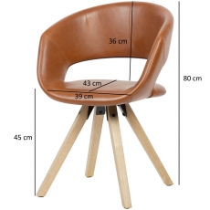 Jídelní židle Larisa, syntetická kůže, hnědá - 3