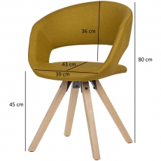 Jídelní židle Larisa, textil, hořčicová - 3