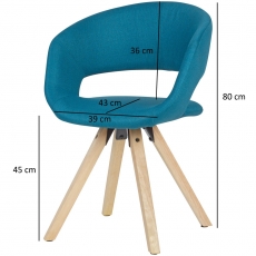 Jídelní židle Larisa, textil, modrá - 3