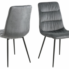 Jídelní židle Lilian (SET 2ks), samet, tmavě šedá - 1