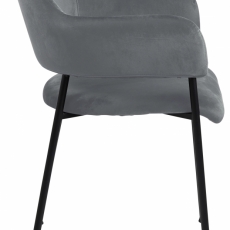 Jídelní židle Lima (SET 2ks), samet, šedá - 3