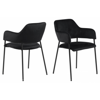 Jídelní židle Lima (SET 2ks), tkanina, černá