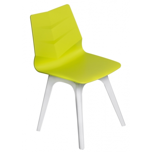 Jídelní židle Limone, podnož PP, limetková/bílá - 1