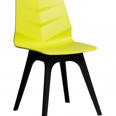 Jídelní židle Limone, podnož PP, limetková/černá - 1