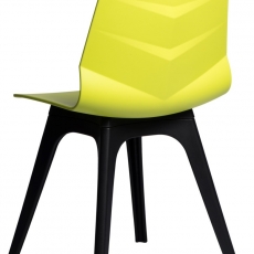 Jídelní židle Limone, podnož PP, limetková/černá - 2