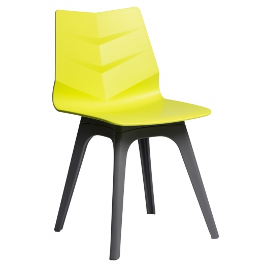 Jídelní židle Limone, podnož PP, limetková/šedá - 1
