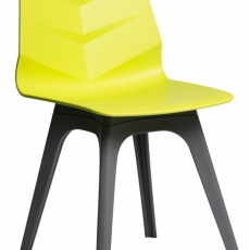 Jídelní židle Limone, podnož PP, limetková/šedá - 1