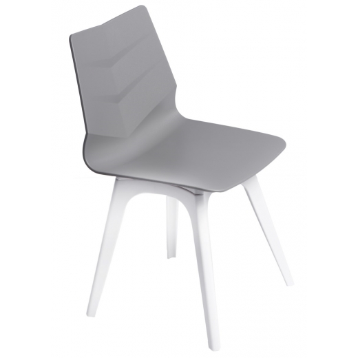 Jídelní židle Limone, podnož PP, šedá/bílá - 1