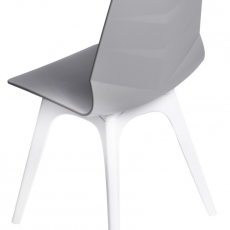 Jídelní židle Limone, podnož PP, šedá/bílá - 2
