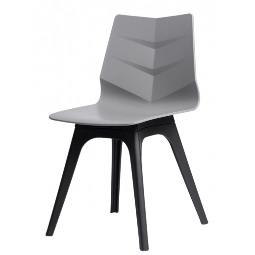 Jídelní židle Limone, podnož PP, šedá/černá - 1