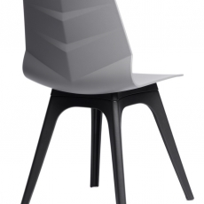 Jídelní židle Limone, podnož PP, šedá/černá - 2