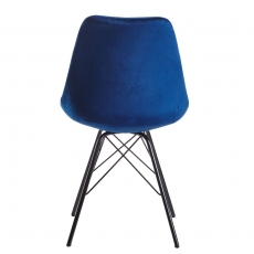Jídelní židle Lina (SET 2 ks), samet, modrá - 8