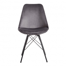 Jídelní židle Lina (SET 2 ks), samet, šedá - 5