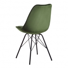 Jídelní židle Lina (SET 2 ks), samet, zelená - 7